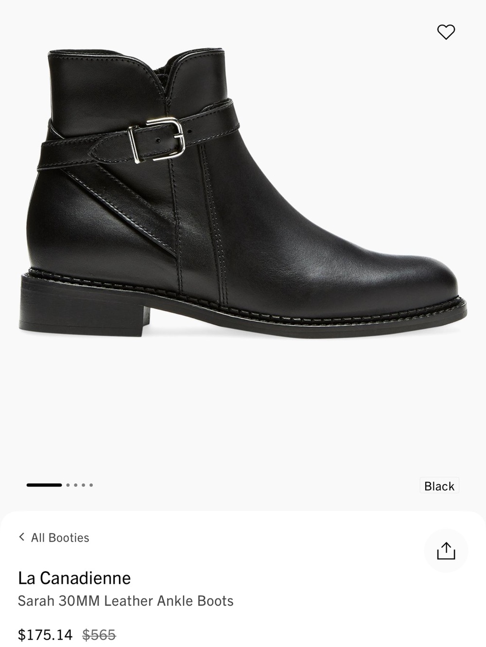 La Canadienne Sarah Black Leather Ankle Boots  Orig $525 Women's Size 9